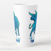 Taurus zodiac Bull blue glitter April 20-May 20 Latte Mok (Voorkant)
