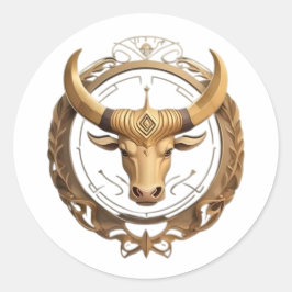 Taurus Zodiac Bull Ronde Sticker