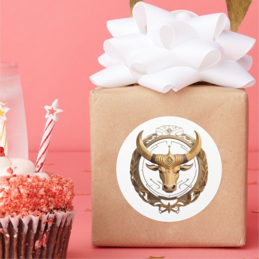 Taurus Zodiac Bull Ronde Sticker (Feest)