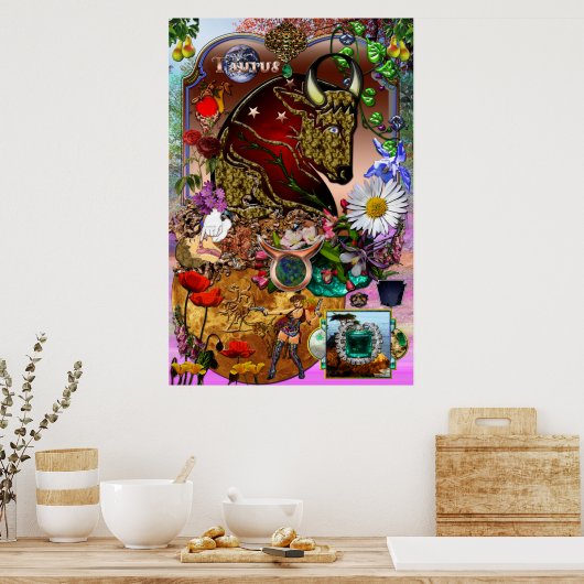 Taurus Zodiac Collage Poster (Keuken)