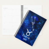 Taurus Zodiac Constellation Blue Galaxy Monogram Planner (Display)
