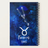 Taurus Zodiac Constellation Blue Galaxy Monogram Planner (Achterkant)