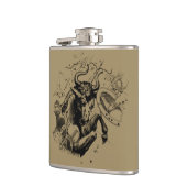 Taurus Zodiac Constellation Hevelius 1690 op Taupe Heupfles (Links)