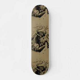 Taurus Zodiac Constellation Hevelius 1690 op Taupe Persoonlijk Skateboard