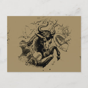 Taurus Zodiac Constellation Map Hevelius 1690 Briefkaart