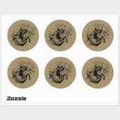Taurus Zodiac Constellation Map Hevelius 1690 Ronde Sticker (Vel)