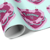 Taurus Zodiac Coquette Hart Verjaardagstaart Cadeaupapier (Rol Hoek)