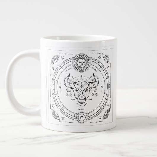 Taurus Zodiac Custom Birthday Grote Koffiekop (Links)
