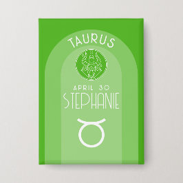 Taurus Zodiac Custom Verjaardag Foto Astrologie Button