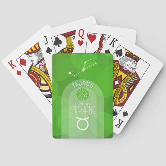 Taurus Zodiac Custom Verjaardag Foto Astrologie Pokerkaarten (Achterkant)