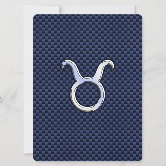 Taurus Zodiac Decor Navy Blue Carbon Fiber Print (Voorkant)