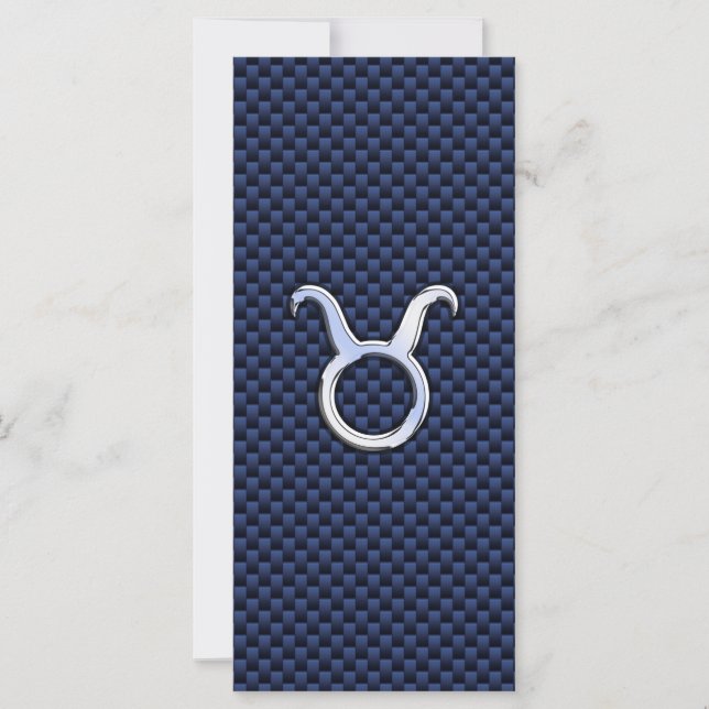Taurus Zodiac Decor Navy Blue Carbon Fiber Print (Voorkant)