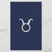 Taurus Zodiac Decor Navy Blue Carbon Fiber Print Flyer (Voorkant)