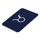Taurus Zodiac Decor Navy Blue Carbon Fiber Print Magneet (Linkerzijde)
