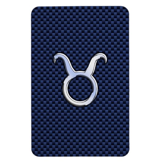 Taurus Zodiac Decor Navy Blue Carbon Fiber Print Magneet (Verticaal)