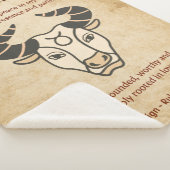 Taurus Zodiac Design with Earthy Affirmations Sherpa Deken (3/4)