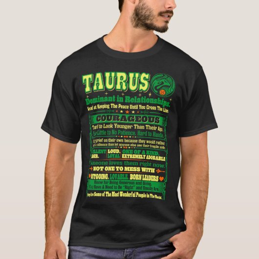 Taurus Zodiac Dominant in Relatie T-shirt (Voorkant)