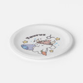 Taurus Zodiac Dreamer - Schattige slaperig konijnt Papieren Bordje (Gekanteld)