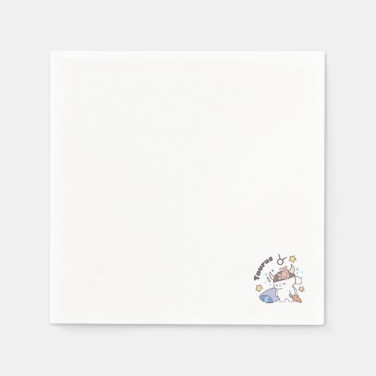 Taurus Zodiac Dreamer - Schattige slaperig konijnt Servet (Voorkant)