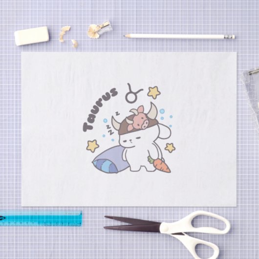 Taurus Zodiac Dreamer - Schattige slaperig konijnt Tissuepapier (Craft)