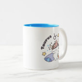 Taurus Zodiac Dreamer - Schattige slaperig konijnt Tweekleurige Koffiemok (Voorkant rechts)