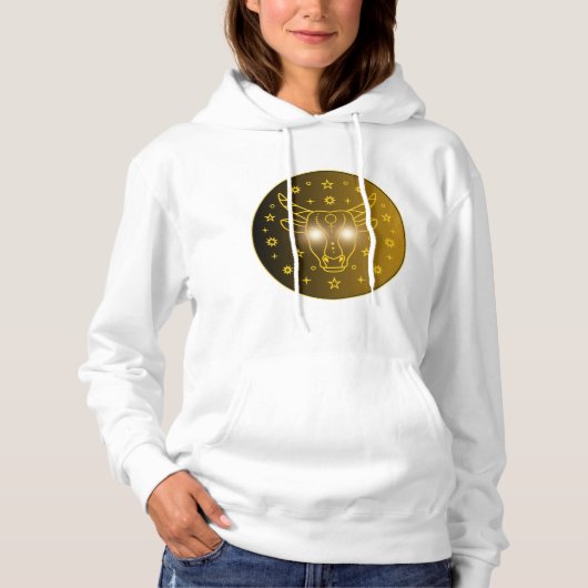 Taurus Zodiac Emblem | Minimal Celestial Symbol Hoodie (Voorkant)