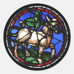 Taurus Zodiac Glas in lood Notre-Dame de Paris RS Ronde Sticker