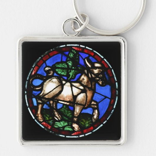 Taurus Zodiac Glas in lood Notre-Dame de Paris SK Sleutelhanger (Voorkant)