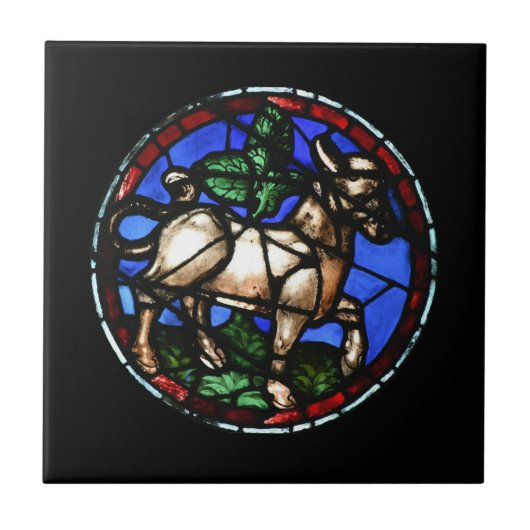 Taurus Zodiac Glas in lood Notre-Dame de Paris Ti Tegeltje (Voorkant)