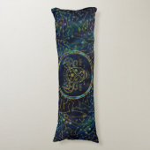 Taurus Zodiac Gold Abalone op constellatie Lichaamskussen (Voorkant Verticaal)