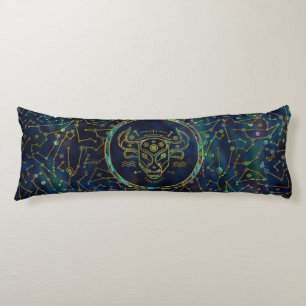 Taurus Zodiac Gold Abalone op constellatie Lichaamskussen