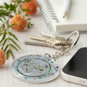 Taurus Zodiac Gold Abalone op constellatie Sleutelhanger (Voorkant Rechts)