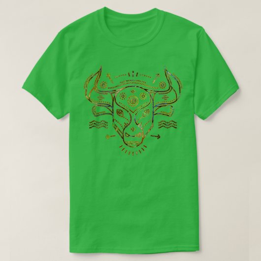 Taurus Zodiac Gold Abalone op constellatie T-shirt (Design voorkant)