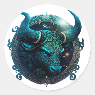 Taurus Zodiac Graphic Ronde Sticker