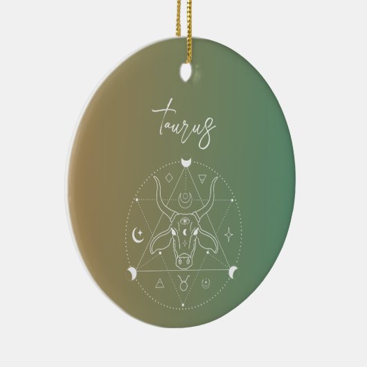 Taurus zodiac horoscoop sterbordgradiënt keramisch ornament (Rechts)