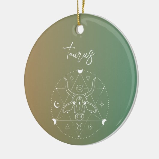 Taurus zodiac horoscoop sterbordgradiënt keramisch ornament (Links)