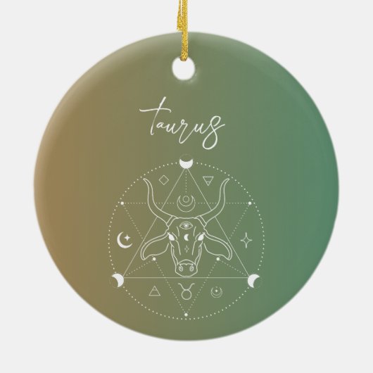 Taurus zodiac horoscoop sterbordgradiënt keramisch ornament (Achterkant)