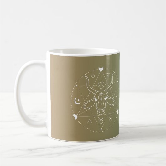 Taurus zodiac horoscoop sterbordgradiënt koffiemok (Links)