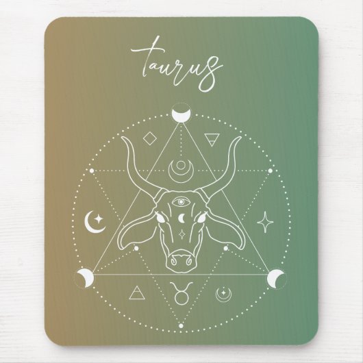 Taurus zodiac horoscoop sterbordgradiënt muismat (Voorkant)