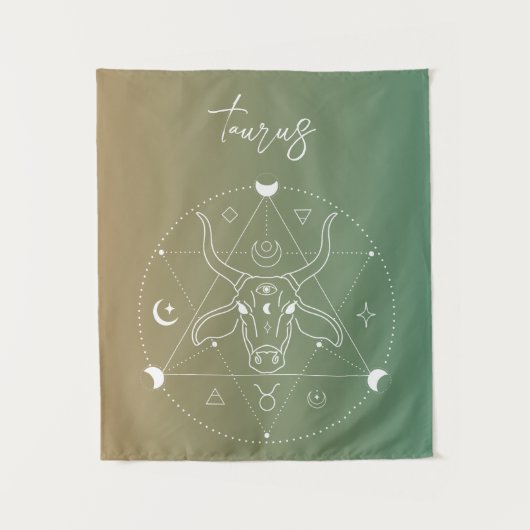 Taurus zodiac horoscoop sterbordgradiënt wandkleed (Voorkant)