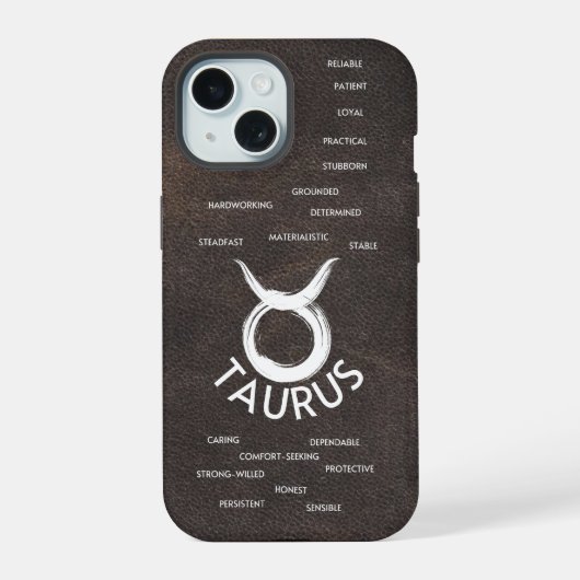Taurus Zodiac Horoscoop Traits Guys iPhone 15 Case (Achterkant)