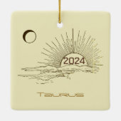 Taurus Zodiac Kerstversiering gepersonaliseerd Keramisch Ornament (Achterkant)