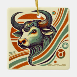 Taurus Zodiac Kerstversiering gepersonaliseerd Keramisch Ornament