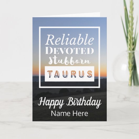 Taurus Zodiac Leuke Leuke Kenmerken Verjaardag Kaart (Voorkant)