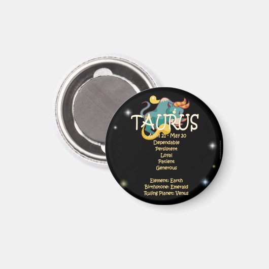 Taurus zodiac magneet (Voorkant / Achterkant)