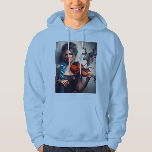 Taurus Zodiac Musician Viool Hoodie (Voorkant)