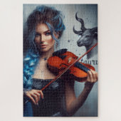 Taurus Zodiac Musician Viool Legpuzzel (Verticaal)