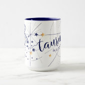 Taurus Zodiac Navy Blue & Gold Birth Mok (Midden)