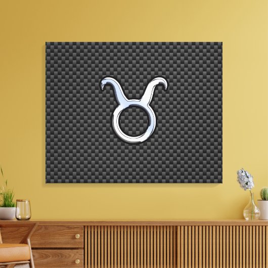 Taurus Zodiac op houtskoolvezelplaat Canvas Afdruk (Insitu (Woonkamer))
