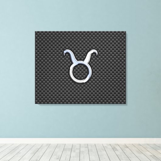 Taurus Zodiac op houtskoolvezelplaat Canvas Afdruk (Insitu (Houten vloer))